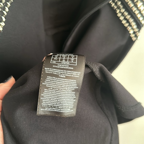 Guess Black with Silver Beading Detail Tube Top Dress, Size 4 - Picture 9 of 9